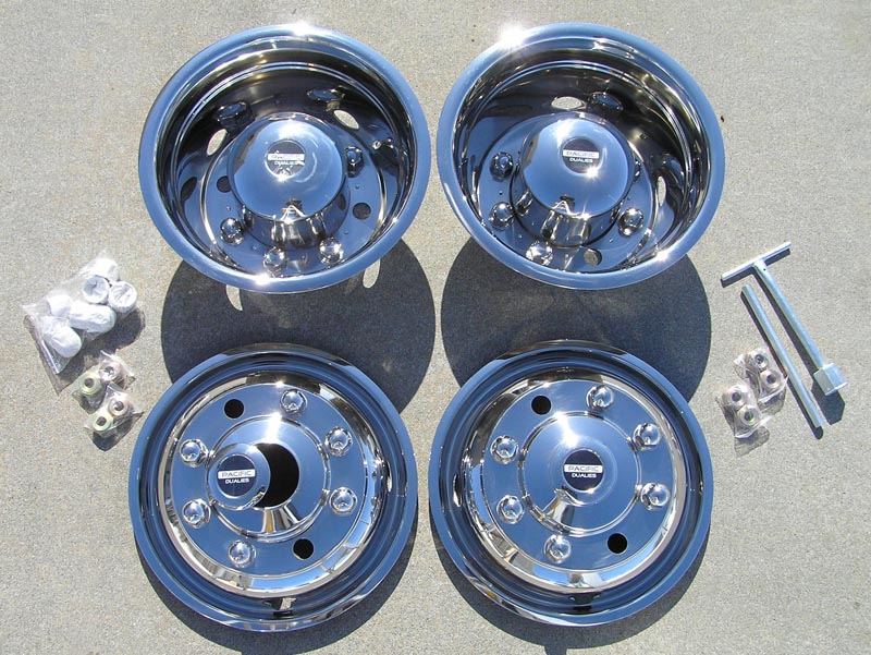Eagle 19.5" Polished Stainless Steel Front Wheel Simulator / Hubcap For International Trucks (8 Lug)
