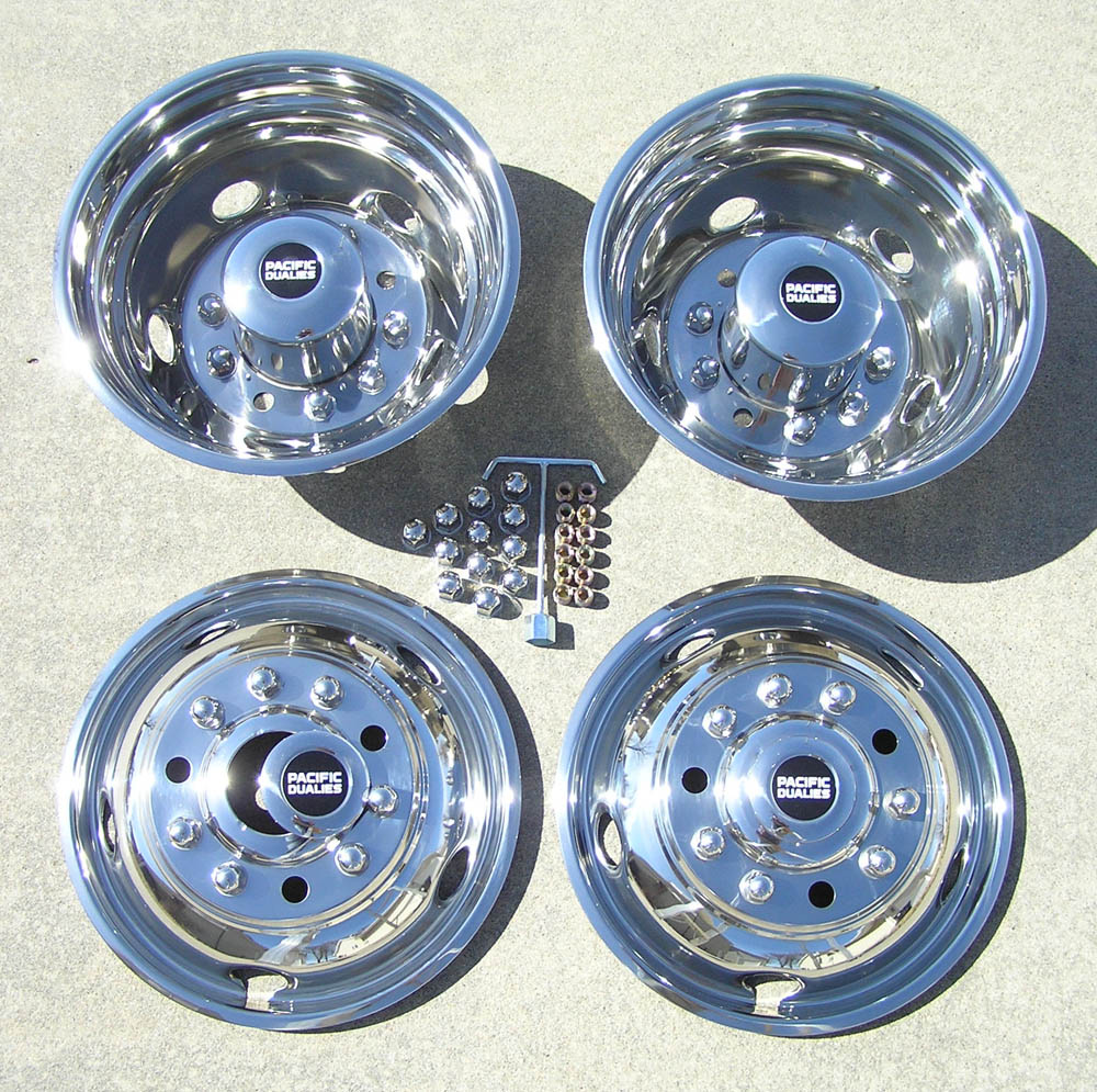 10 Lug Hubcaps for 08-20 Dodge Ram 4500/5500 w/Installation Tool Kit Deebior 4pcs 19.5 Front Rear Stainless Steel Dually Wheel Simulators Great Looking Bolt On Wheel Covers w/Removable Centre Cap 